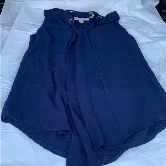 MICHAEL Michael Kors Tops - MICHAEL Michael Kors Blue Tie Front High-Low Top